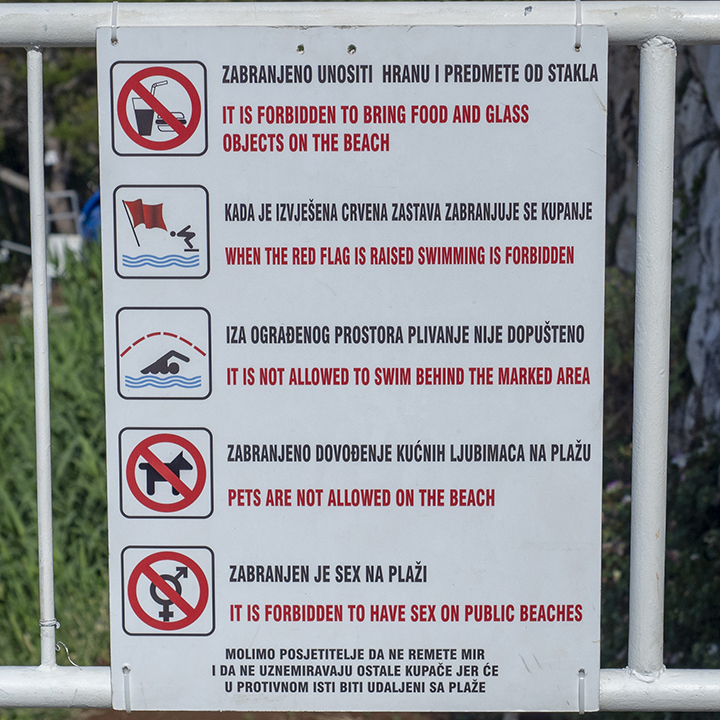 Strandregeln - bitte bis zum Ende lesen :-) (Dubrovnik)